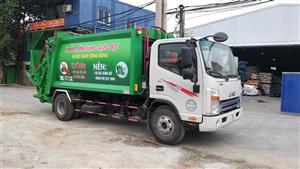 Xe cuốn ép rác 10 khối Jac