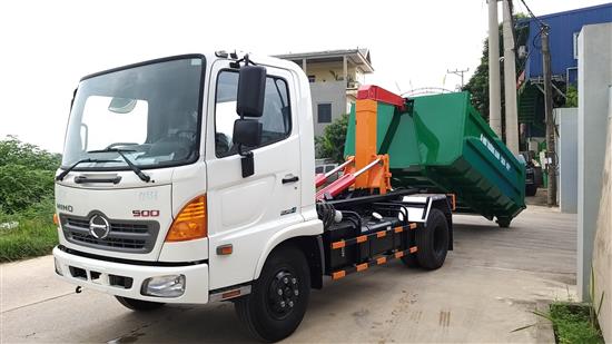 Xe chở rác thùng rời 10 khối HINO